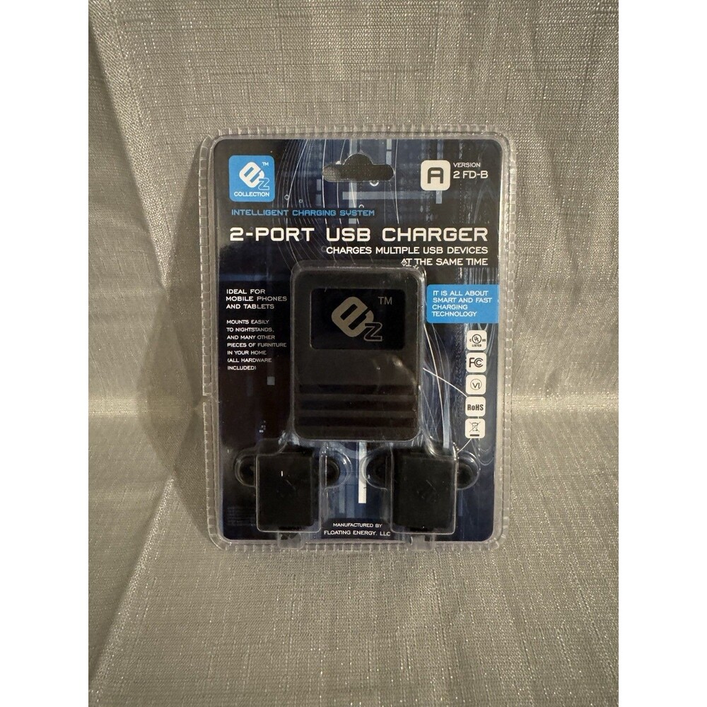 2 Port USB Charger EZ COLLECTION Intelligent Charging System Version A 2FD-B New